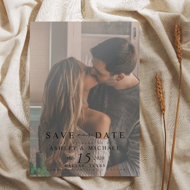 Elegant 2 Foto Wedding Website QR Code Save The Date (Save Our Date!💍 #ForeverLove)