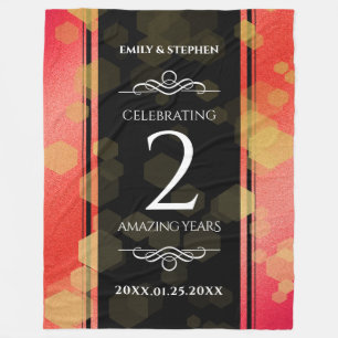 Elegant 2. Garnet Hochzeitstag Fleecedecke