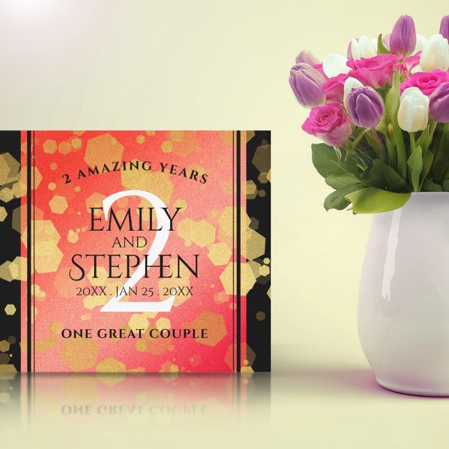 Elegant 2. Garnet Hochzeitstag Leinwanddruck (Elegant 2nd Garnet Wedding Anniversary Canvas Wrap Cover Photo.)