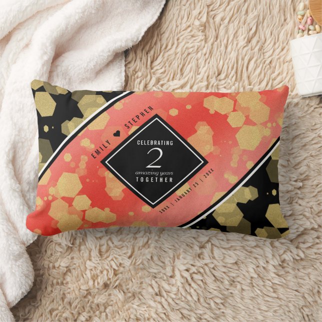 Elegant 2. Garnet Hochzeitstag Lendenkissen (Decke)