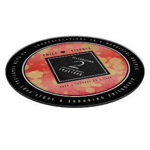 Elegant 2. Garnet Hochzeitstag Schneidebrett