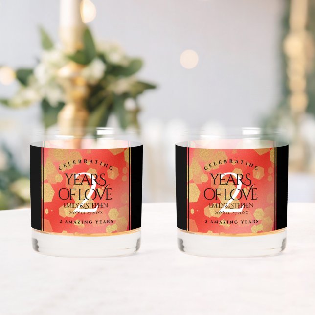 Elegant 2. Garnet Hochzeitstag Whiskyglas (Insitu (Hochzeit))