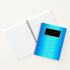 Elegant 2u1 Royal Blue Metal Business Card & Notizbuch