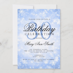 Elegant 30. Geburtstag Blue Winter Wonderland Einladung