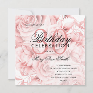 Elegant 30. Geburtstag Party Floral Rose Gold