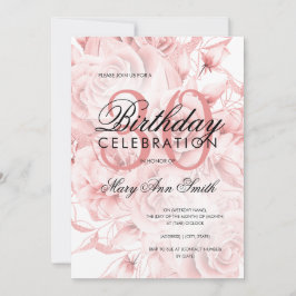Elegant 30. Geburtstag Party Floral Rose Gold Einladung