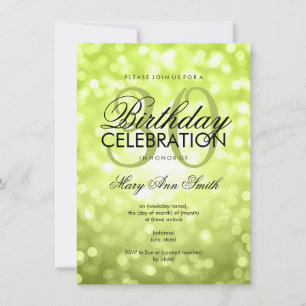 Elegant 30. Geburtstag Party Grün Glitzer Lichter Einladung