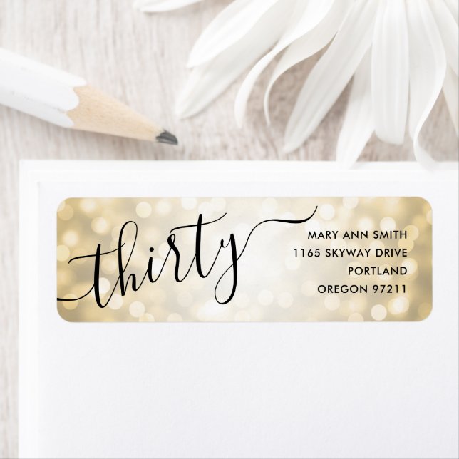 Elegant 30 Gold Glitzer Lights 30. Geburtstag (Insitu)