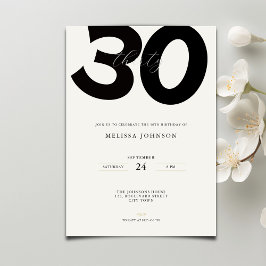 Elegant 30th Birthday Invitation - Minimal Style Einladung