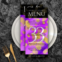 Elegant 33. Geburtstag von Amethyst Menükarte