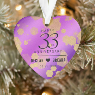 Elegant 33. Geburtstag von Amethyst Ornament
