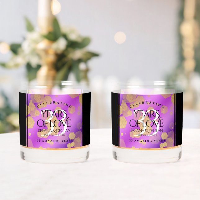 Elegant 33. Geburtstag von Amethyst Whiskyglas (Insitu (Hochzeit))