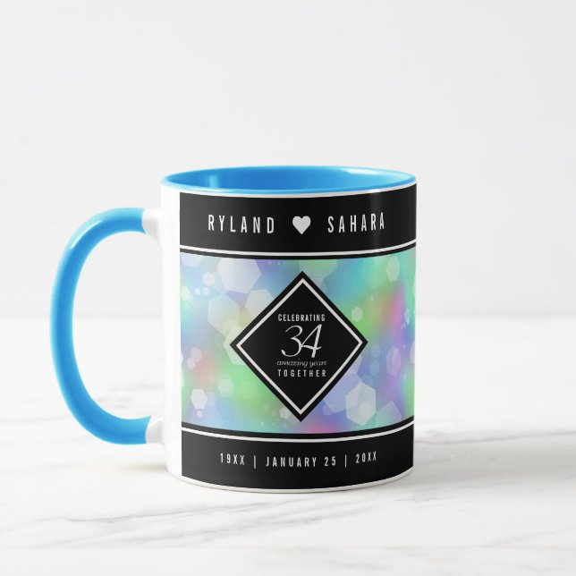 Elegant 34. Opal Hochzeitstag Tasse (Links)