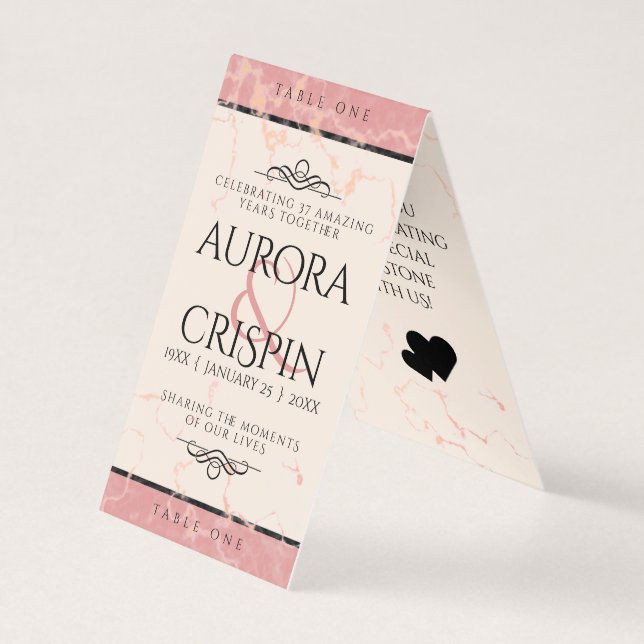 Elegant 37. Alabaster Hochzeitstag (Vorderseite)