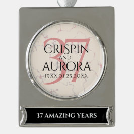 Elegant 37. Alabaster Hochzeitstag Banner-Ornament Silber