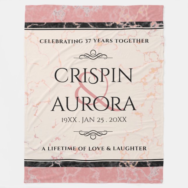 Elegant 37. Alabaster Hochzeitstag Fleecedecke (Vorderseite)