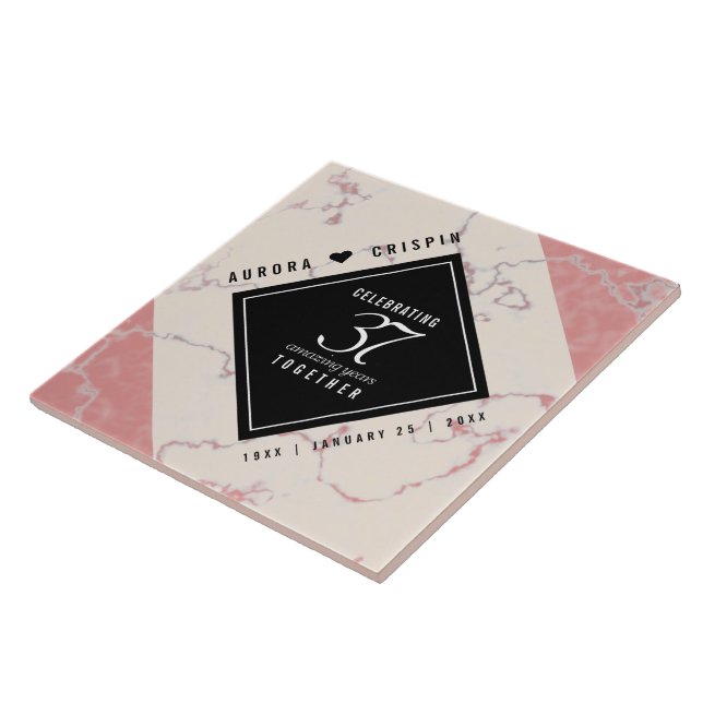 Elegant 37. Alabaster Hochzeitstag Fliese (Seite)