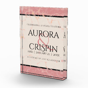 Elegant 37. Alabaster Hochzeitstag Fotoblock