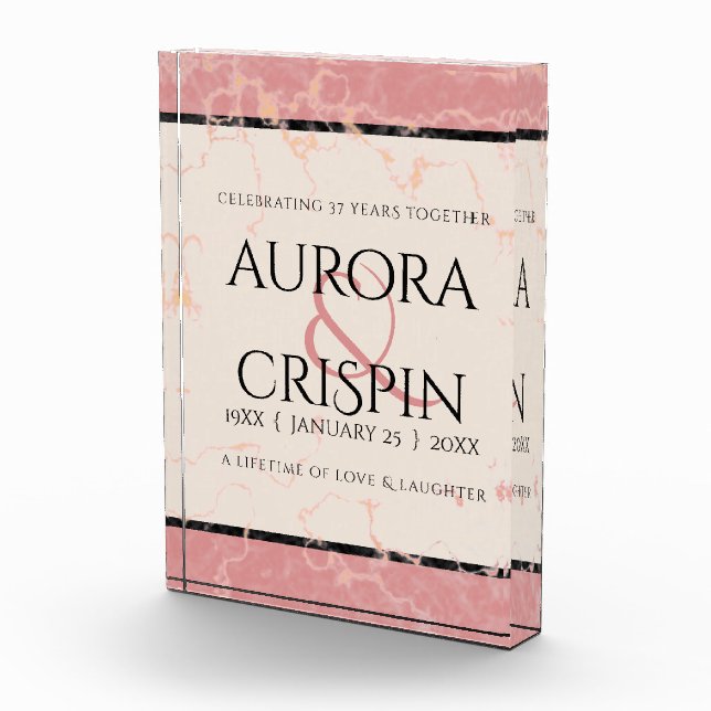 Elegant 37. Alabaster Hochzeitstag Fotoblock (Rechts)