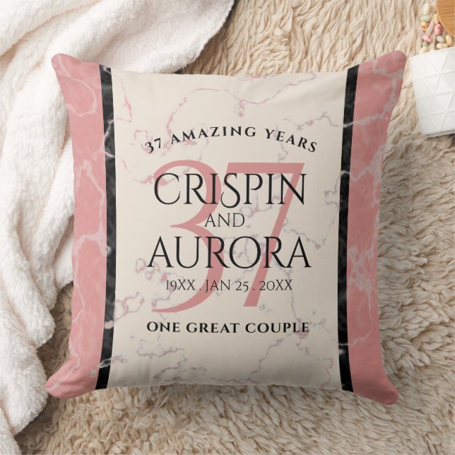 Elegant 37. Alabaster Hochzeitstag Kissen (Decke)