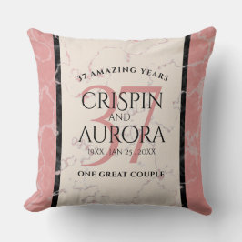 Elegant 37. Alabaster Hochzeitstag Kissen