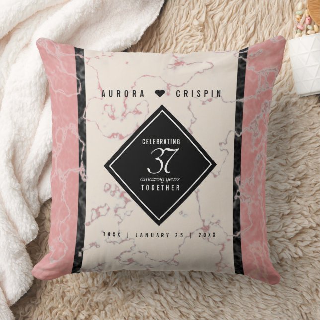 Elegant 37. Alabaster Hochzeitstag Kissen (Decke)