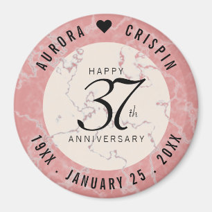 Elegant 37. Alabaster Hochzeitstag Magnet