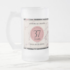 Elegant 37. Alabaster Hochzeitstag Mattglas Bierglas