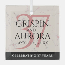 Elegant 37. Alabaster Hochzeitstag Ornament Aus Glas