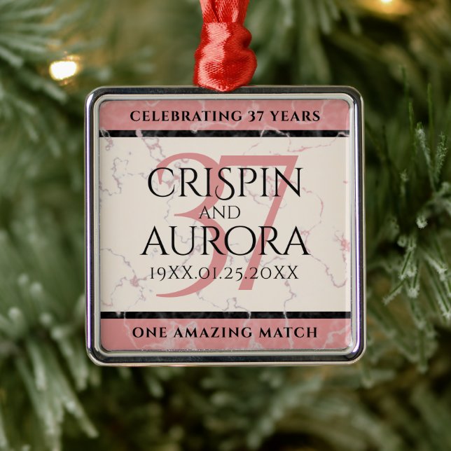 Elegant 37. Alabaster Hochzeitstag Ornament Aus Metall (Baum)