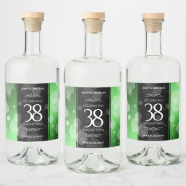 Elegant 38. Emerald Wedding Jubiläum Alkoholflaschenetikett