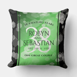 Elegant 38. Emerald Wedding Jubiläum Kissen