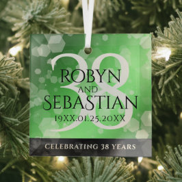 Elegant 38. Emerald Wedding Jubiläum Ornament Aus Glas