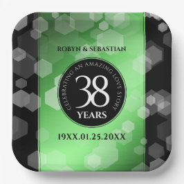 Elegant 38. Emerald Wedding Jubiläum Pappteller