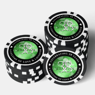 Elegant 38. Emerald Wedding Jubiläum Pokerchips
