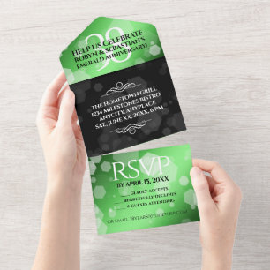 Elegant 38. Smaragd-Hochzeitstag All In One Einladung