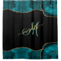 Elegant 3 Color Monogram Aquamarin Black