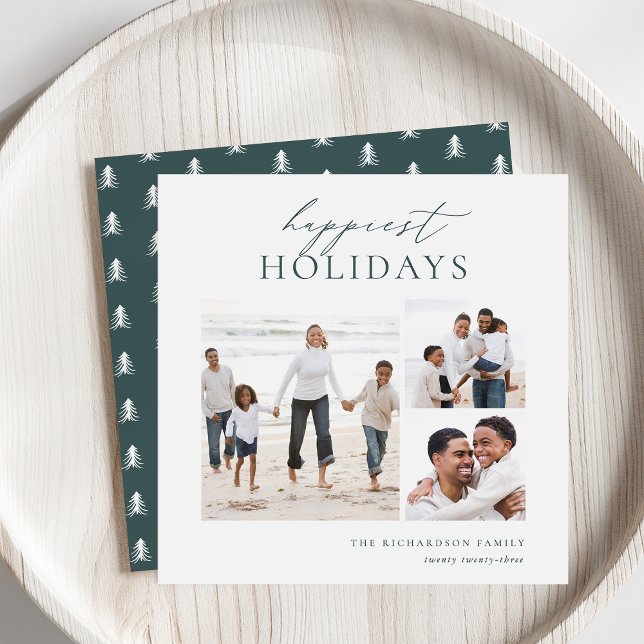 Elegant 3 Foto Collage Glücklich Feiertagskarte (Von Creator hochgeladen)