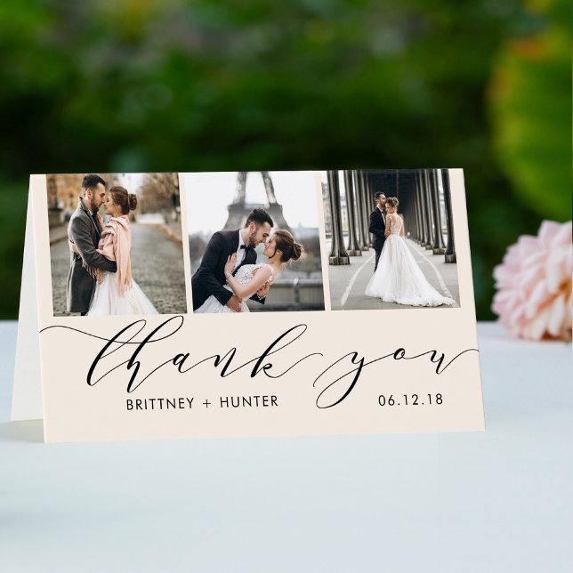 Elegant 3 FotoCollage Off White Vielen Dank (Von Creator hochgeladen)