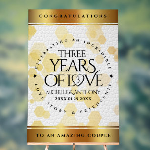 Elegant 3. Lederhochzeit Acrylschild