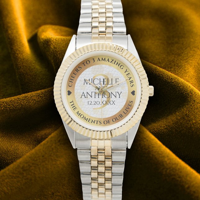 Elegant 3. Lederhochzeit Armbanduhr (Elegant 3rd Leather Wedding Anniversary Wristwatch Cover Photo)