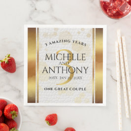 Elegant 3. Lederhochzeit Serviette