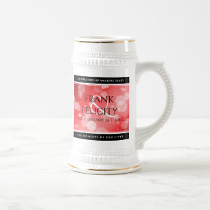 Elegant 40. 80. Ruby Wedding Jubiläum Bierglas