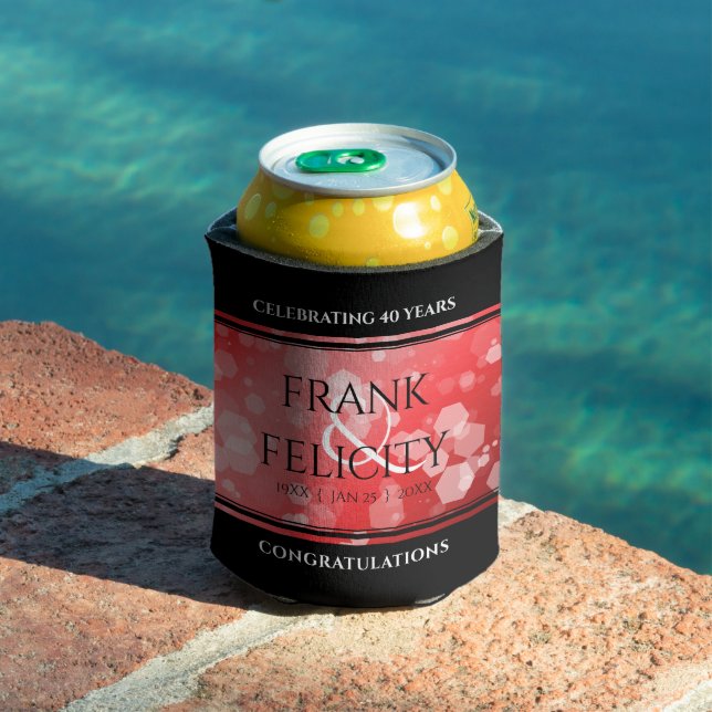 Elegant 40. 80. Ruby Wedding Jubiläum Dosenkühler (In Situ Pool)