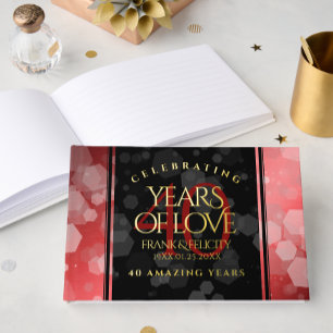 Elegant 40. Ruby Hochzeitstag Feier Gästebuch