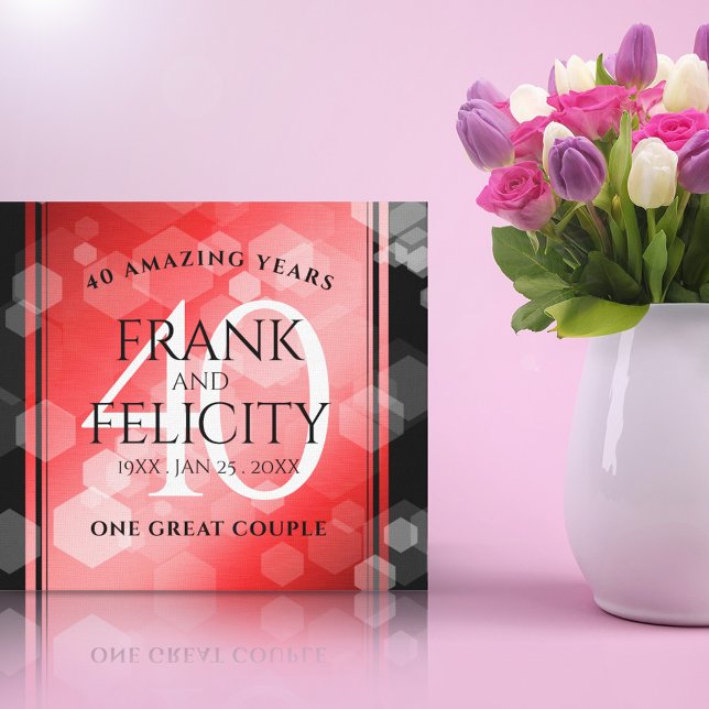 Elegant 40. Ruby Hochzeitstag Feier Leinwanddruck (Von Creator hochgeladen)