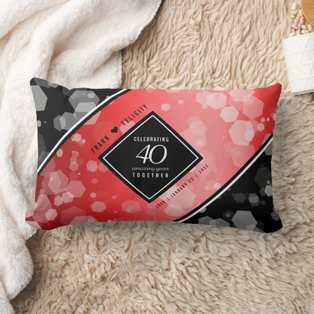 Elegant 40. Ruby Hochzeitstag Feier Lendenkissen (Decke)