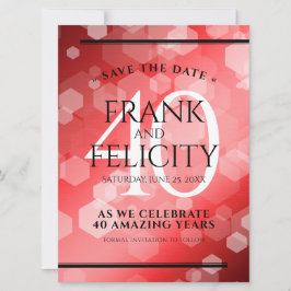 Elegant 40. Ruby Hochzeitstag Feier Save The Date
