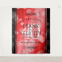 Elegant 40. Ruby Hochzeitstag Feier Wandteppich