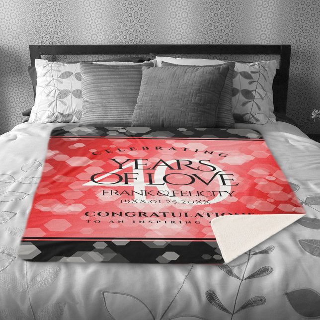 Elegant 40. Ruby Wedding Jubiläum Sherpadecke (Elegant 40th Ruby Wedding Anniversary Sherpa Fleece Blanket Cover Photo.)